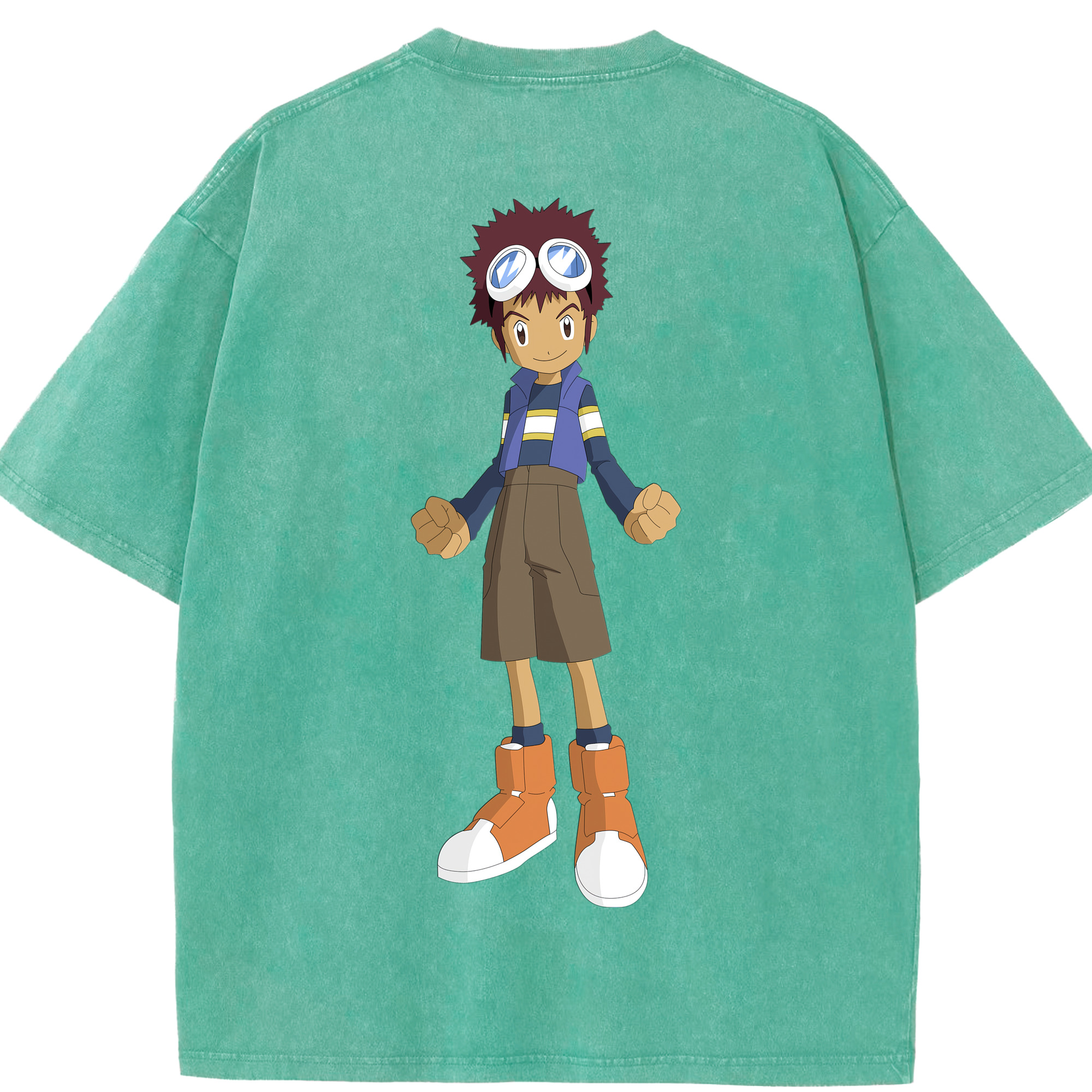 （画像用） Digimon デジタルモンスター/デジモン 綿100% ヴィンテージ風 半袖Tシャツ（背面プリント）